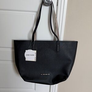 Anne Klein Black and Tan Tote Bag